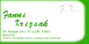 fanni krizsak business card